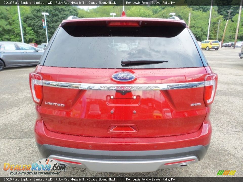 2016 Ford Explorer Limited 4WD Ruby Red Metallic Tri-Coat / Ebony Black Photo #4