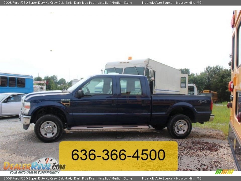 2008 Ford F250 Super Duty XL Crew Cab 4x4 Dark Blue Pearl Metallic / Medium Stone Photo #1