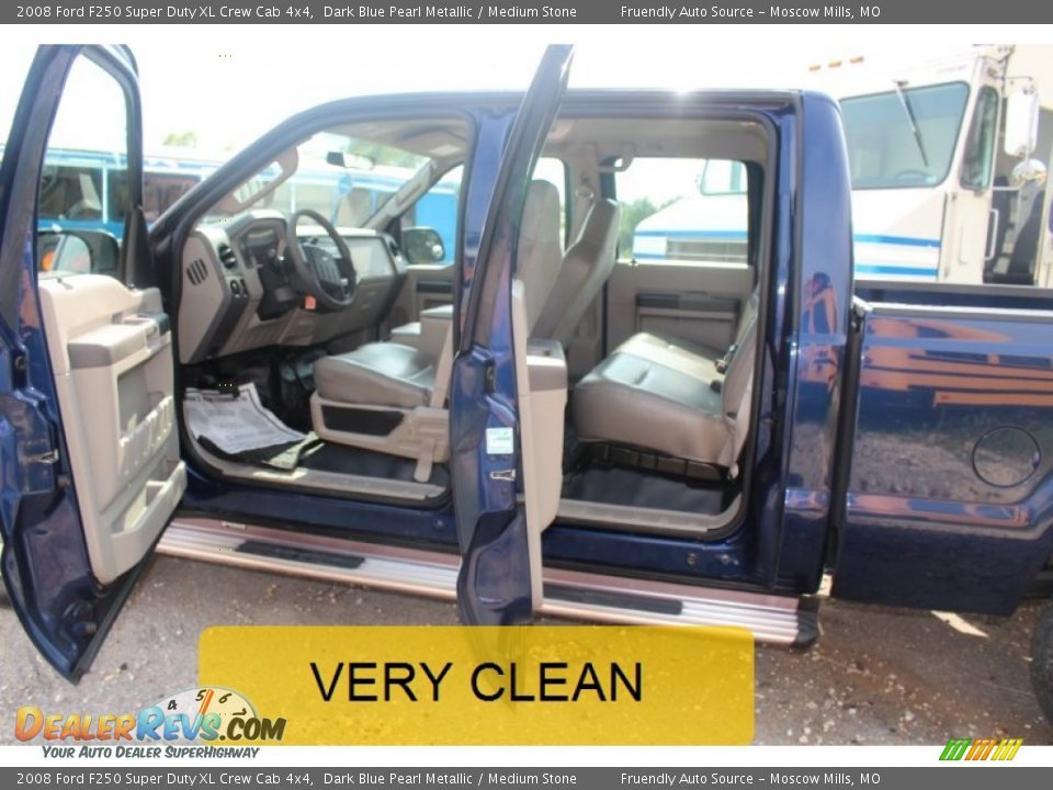 2008 Ford F250 Super Duty XL Crew Cab 4x4 Dark Blue Pearl Metallic / Medium Stone Photo #3