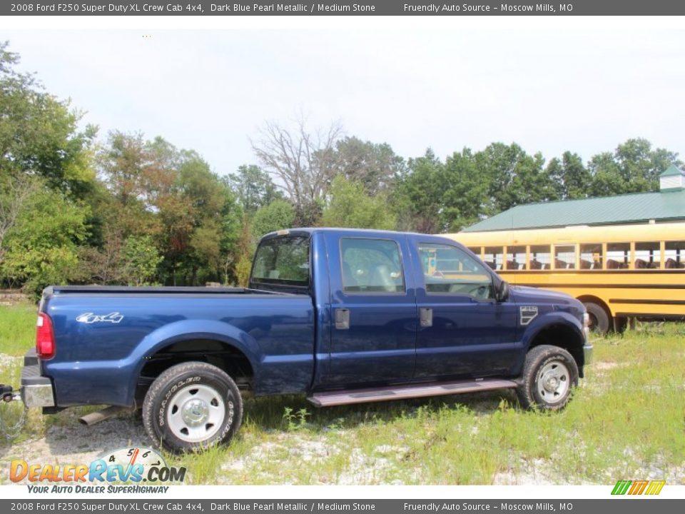 2008 Ford F250 Super Duty XL Crew Cab 4x4 Dark Blue Pearl Metallic / Medium Stone Photo #5