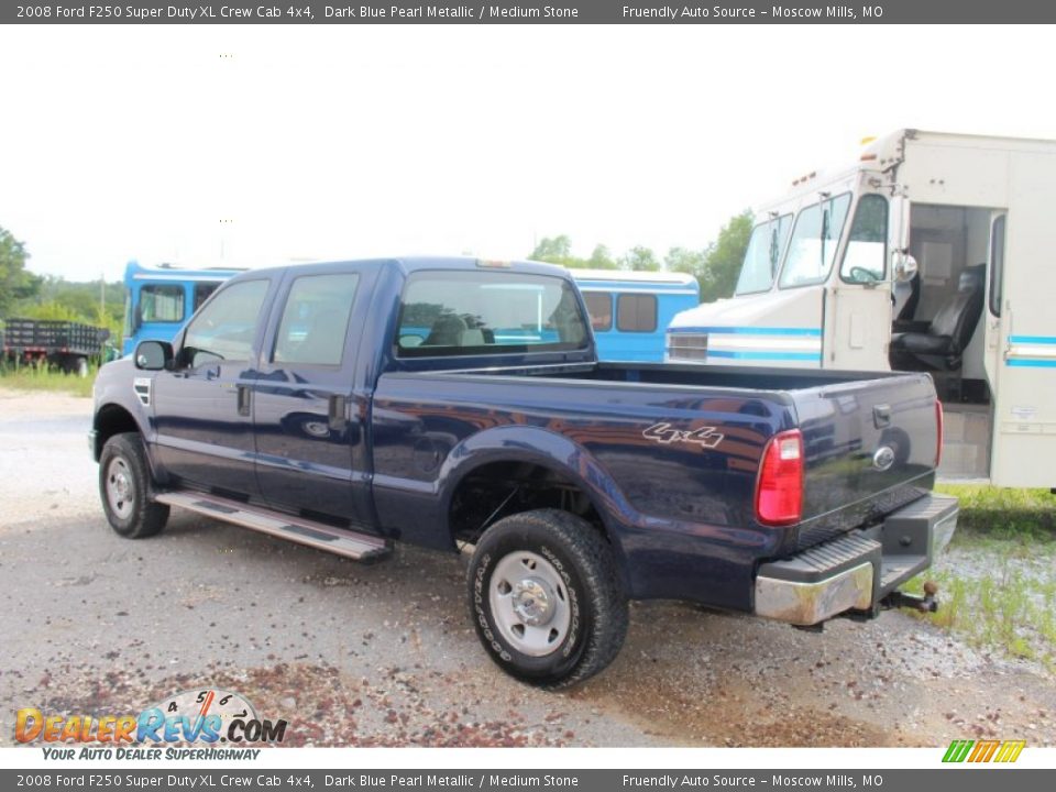 2008 Ford F250 Super Duty XL Crew Cab 4x4 Dark Blue Pearl Metallic / Medium Stone Photo #6