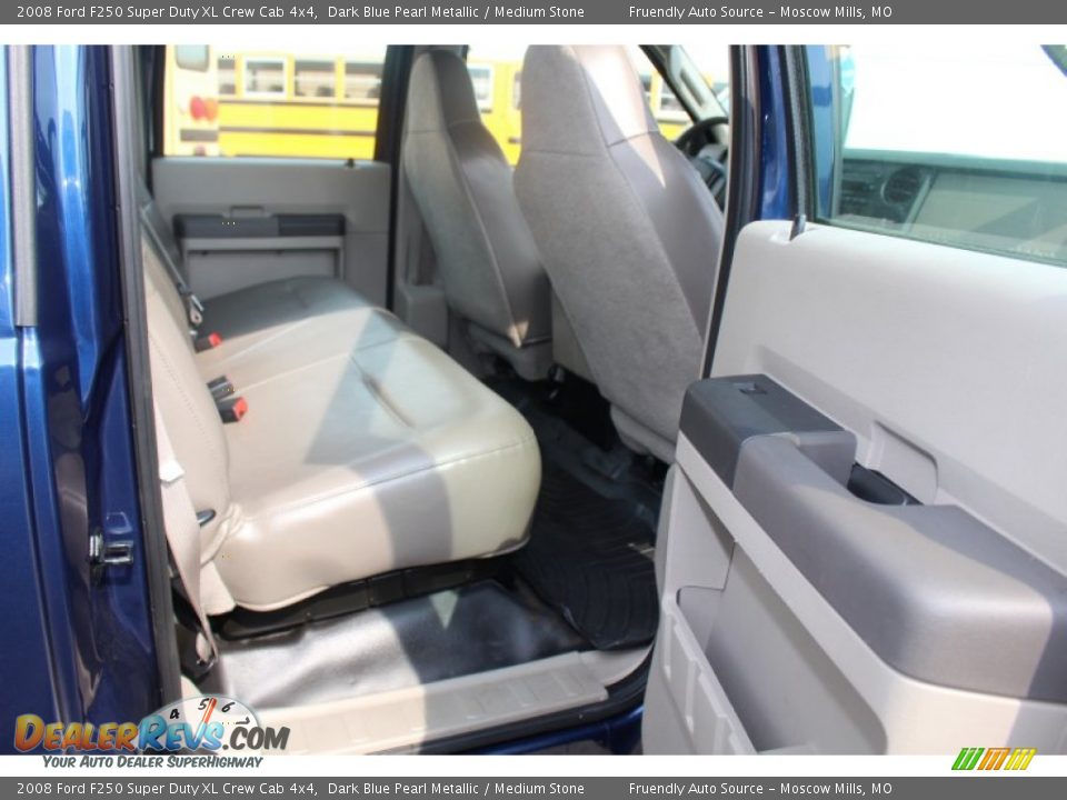 2008 Ford F250 Super Duty XL Crew Cab 4x4 Dark Blue Pearl Metallic / Medium Stone Photo #13