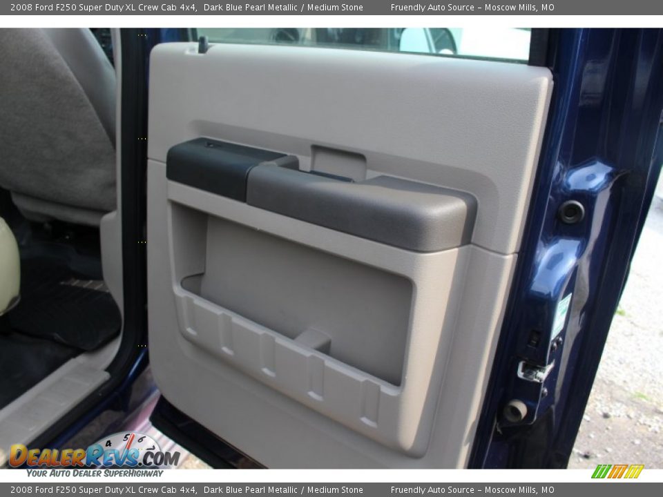 2008 Ford F250 Super Duty XL Crew Cab 4x4 Dark Blue Pearl Metallic / Medium Stone Photo #14