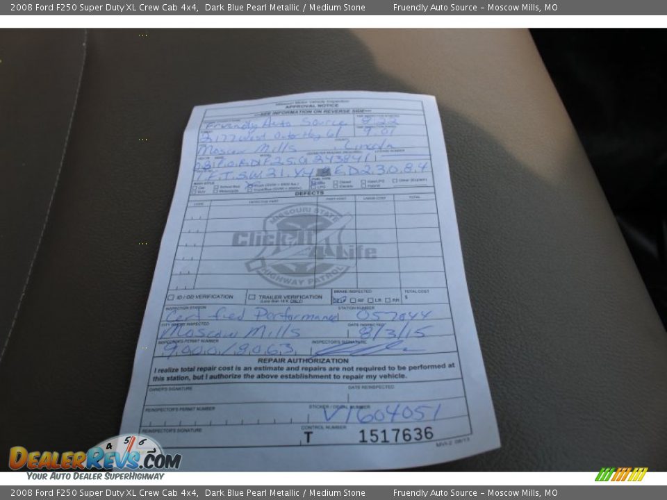 2008 Ford F250 Super Duty XL Crew Cab 4x4 Dark Blue Pearl Metallic / Medium Stone Photo #24