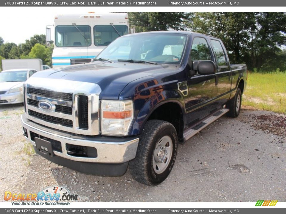 2008 Ford F250 Super Duty XL Crew Cab 4x4 Dark Blue Pearl Metallic / Medium Stone Photo #28