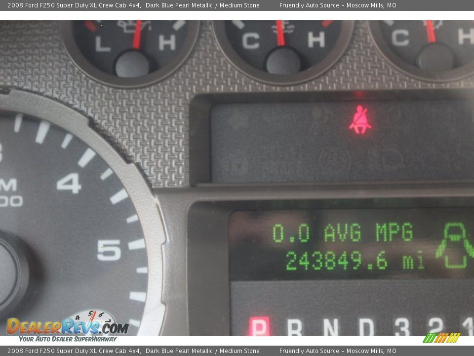 2008 Ford F250 Super Duty XL Crew Cab 4x4 Dark Blue Pearl Metallic / Medium Stone Photo #34