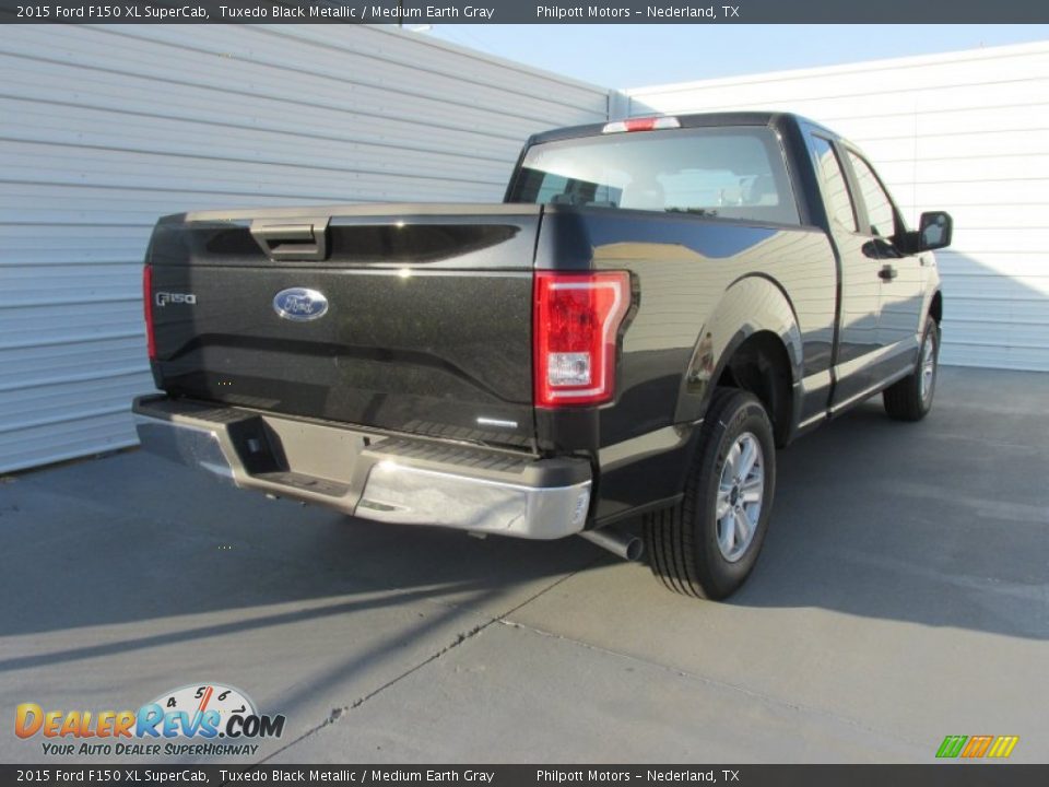 2015 Ford F150 XL SuperCab Tuxedo Black Metallic / Medium Earth Gray Photo #4