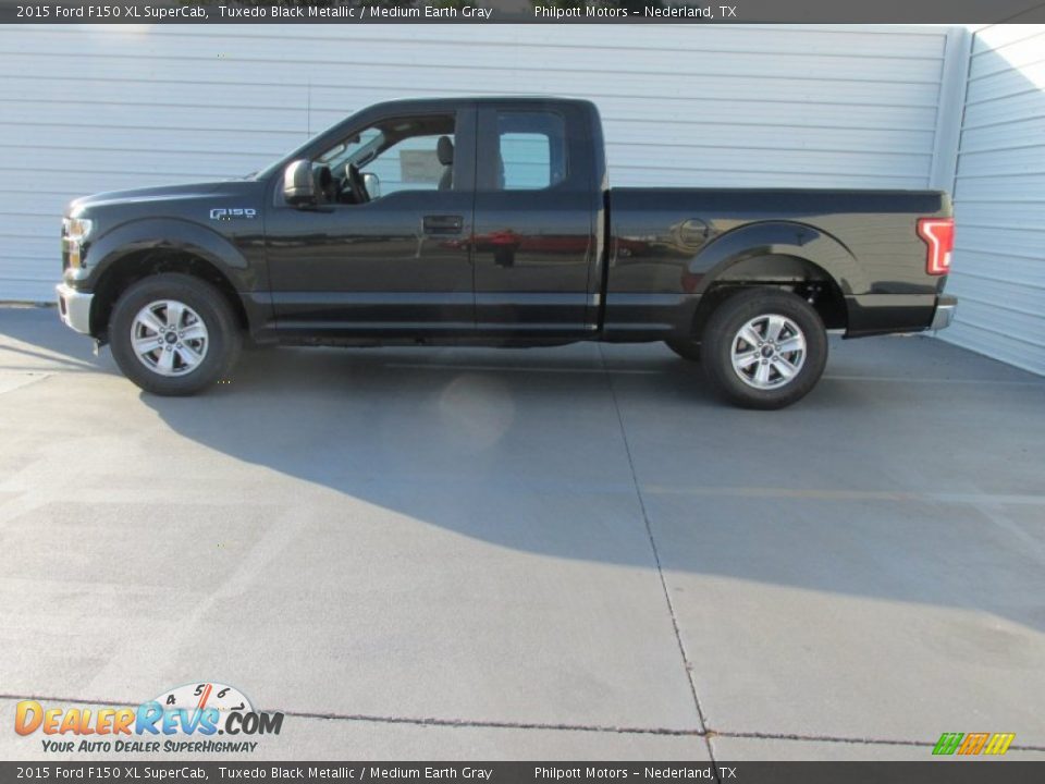 2015 Ford F150 XL SuperCab Tuxedo Black Metallic / Medium Earth Gray Photo #6