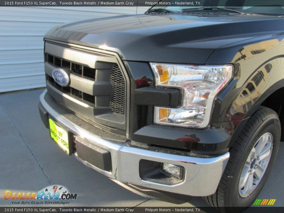 2015 Ford F150 XL SuperCab Tuxedo Black Metallic / Medium Earth Gray Photo #10