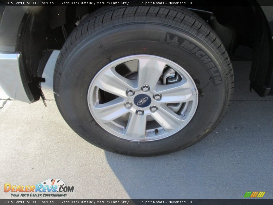 2015 Ford F150 XL SuperCab Tuxedo Black Metallic / Medium Earth Gray Photo #11