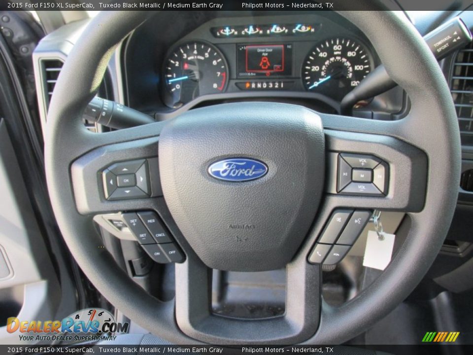 2015 Ford F150 XL SuperCab Tuxedo Black Metallic / Medium Earth Gray Photo #28