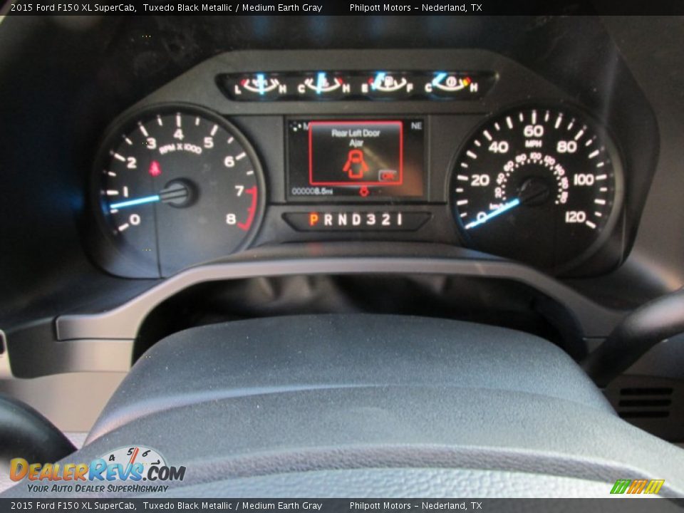 2015 Ford F150 XL SuperCab Tuxedo Black Metallic / Medium Earth Gray Photo #29