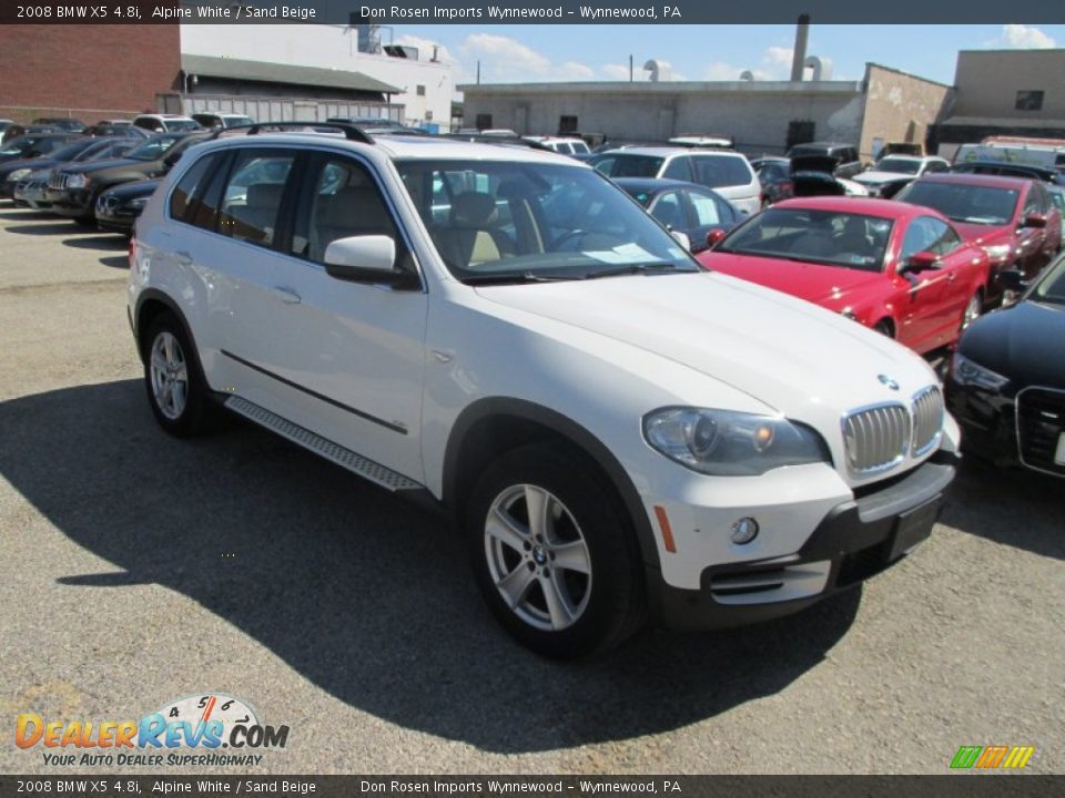 2008 BMW X5 4.8i Alpine White / Sand Beige Photo #1