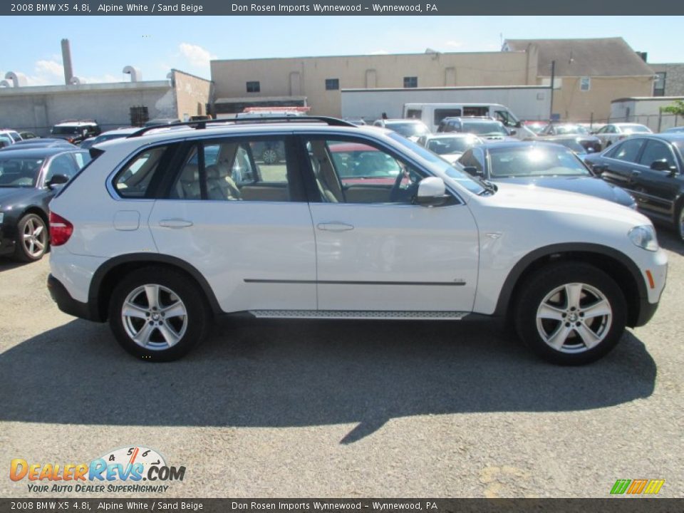 2008 BMW X5 4.8i Alpine White / Sand Beige Photo #2