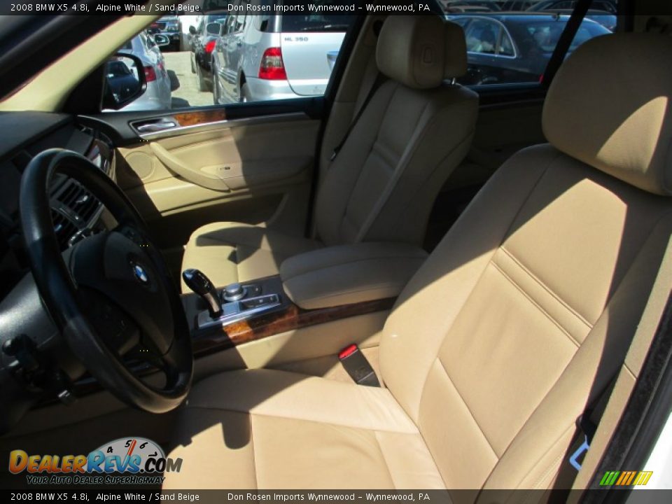 2008 BMW X5 4.8i Alpine White / Sand Beige Photo #4