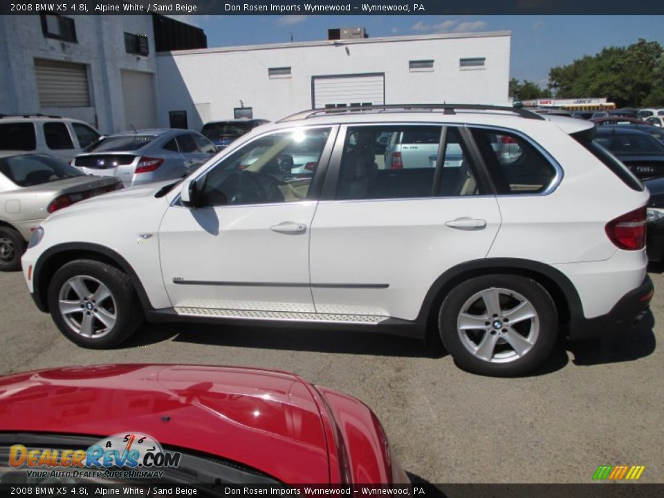 2008 BMW X5 4.8i Alpine White / Sand Beige Photo #7