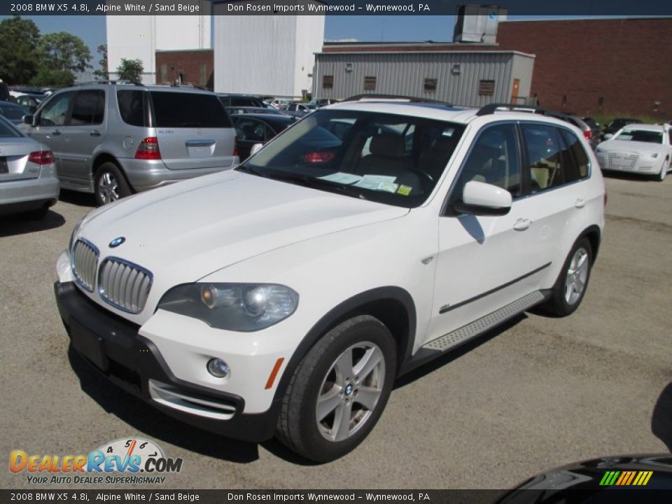2008 BMW X5 4.8i Alpine White / Sand Beige Photo #8