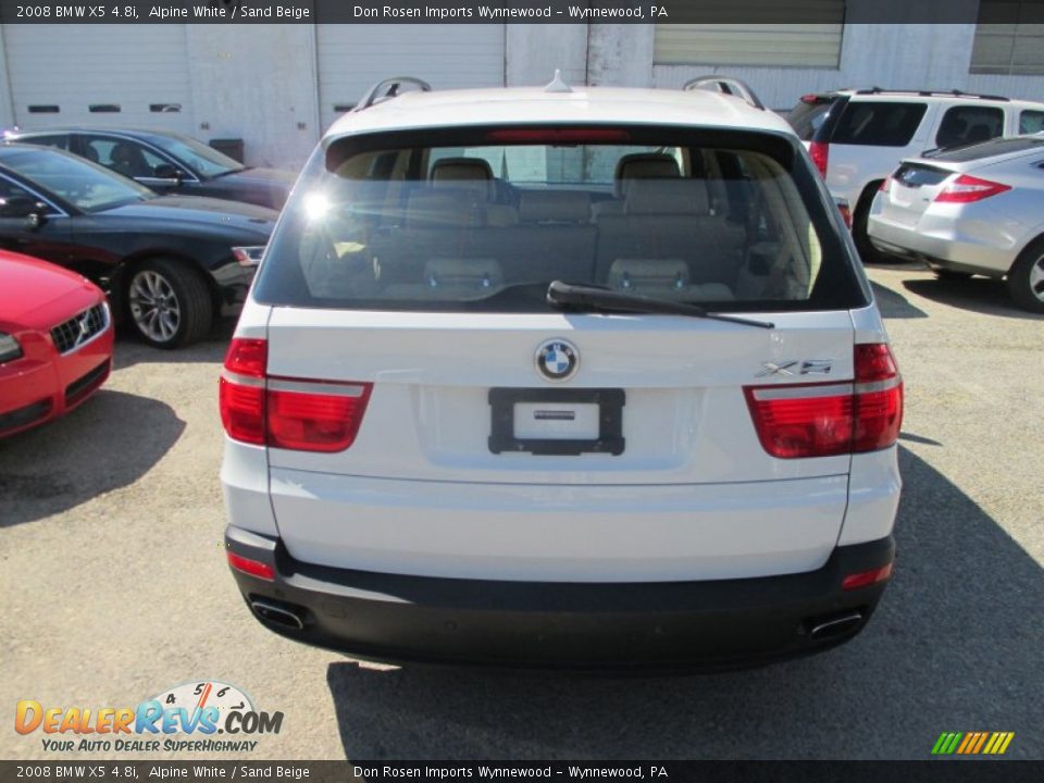 2008 BMW X5 4.8i Alpine White / Sand Beige Photo #9
