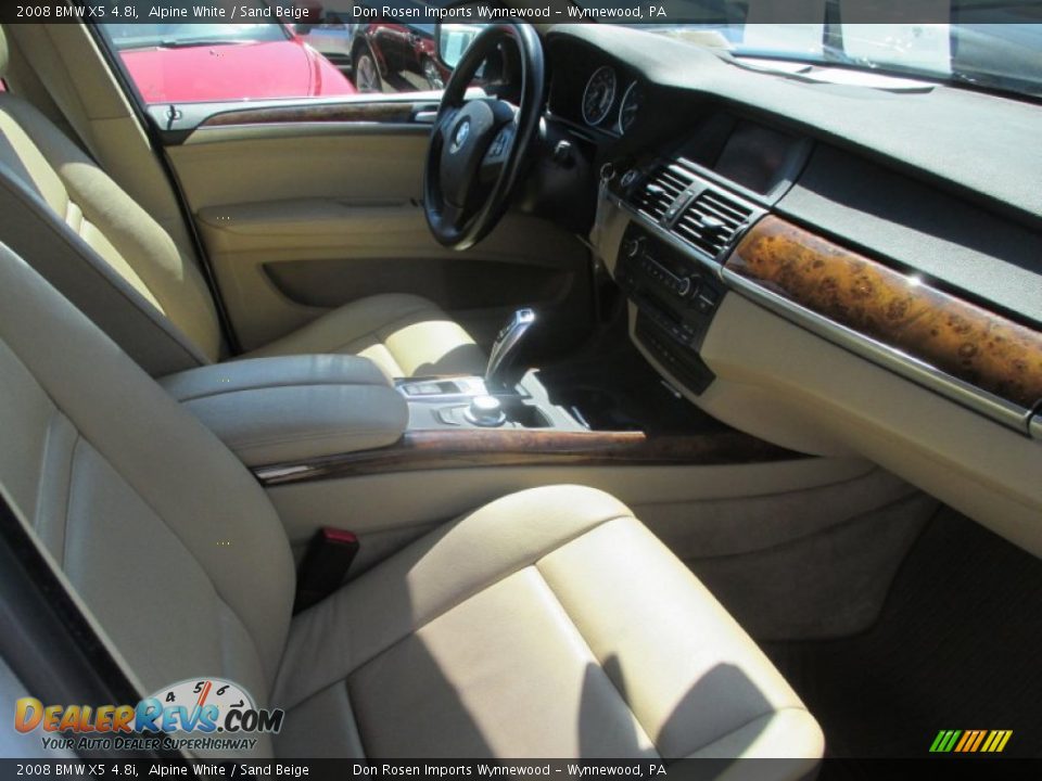 2008 BMW X5 4.8i Alpine White / Sand Beige Photo #12