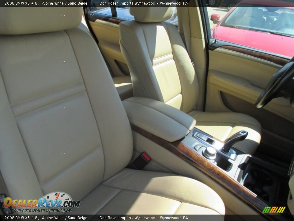 2008 BMW X5 4.8i Alpine White / Sand Beige Photo #13