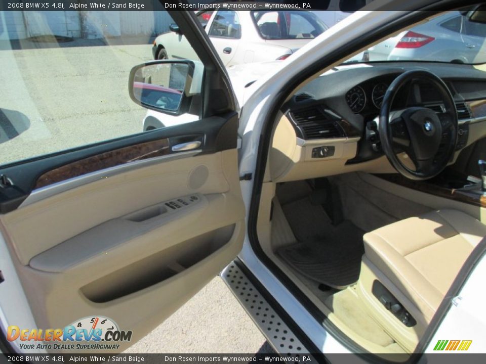 2008 BMW X5 4.8i Alpine White / Sand Beige Photo #16
