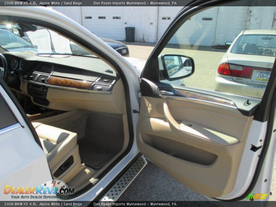 2008 BMW X5 4.8i Alpine White / Sand Beige Photo #17