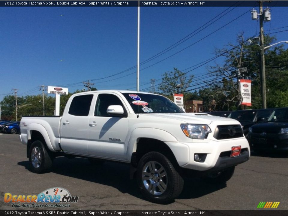 2012 Toyota Tacoma V6 SR5 Double Cab 4x4 Super White / Graphite Photo #3
