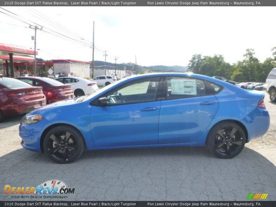 2016 Dodge Dart SXT Rallye Blacktop Laser Blue Pearl / Black/Light Tungsten Photo #3