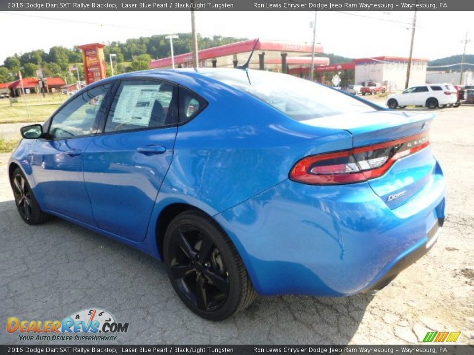 2016 Dodge Dart SXT Rallye Blacktop Laser Blue Pearl / Black/Light Tungsten Photo #4