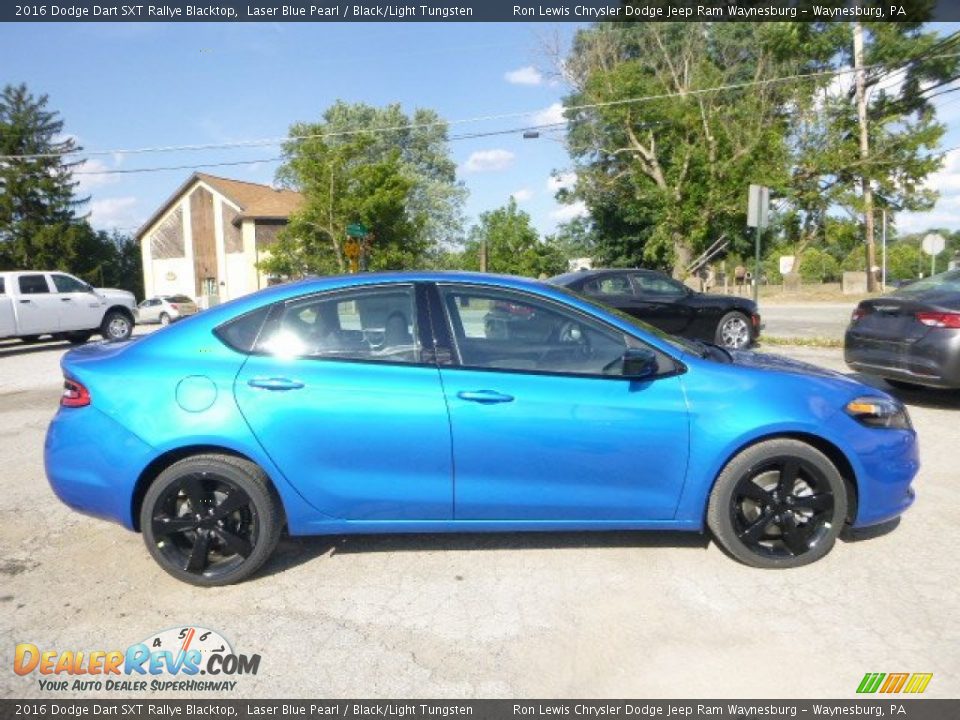 2016 Dodge Dart SXT Rallye Blacktop Laser Blue Pearl / Black/Light Tungsten Photo #8