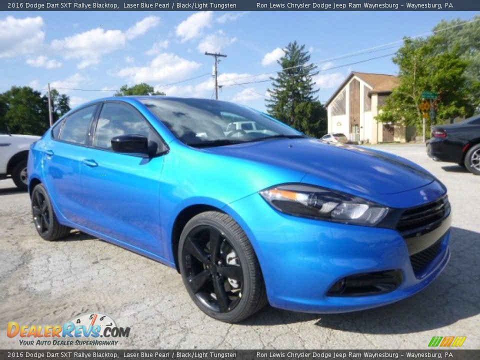 2016 Dodge Dart SXT Rallye Blacktop Laser Blue Pearl / Black/Light Tungsten Photo #11