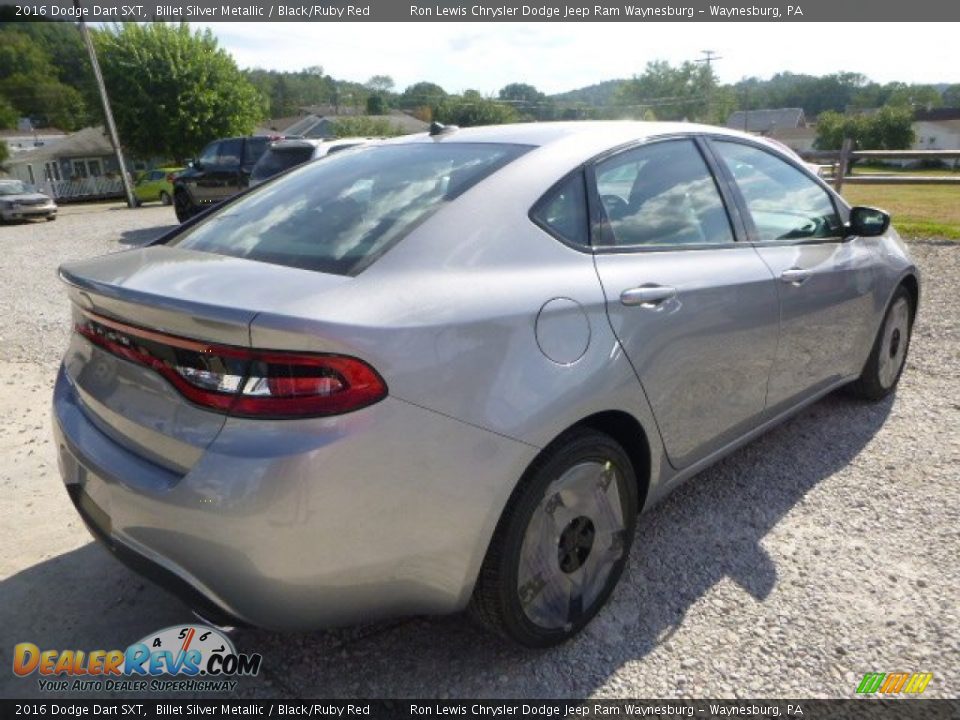 2016 Dodge Dart SXT Billet Silver Metallic / Black/Ruby Red Photo #7