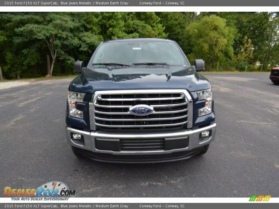 2015 Ford F150 XLT SuperCab Blue Jeans Metallic / Medium Earth Gray Photo #2