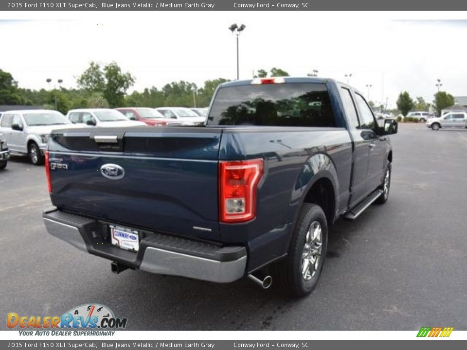2015 Ford F150 XLT SuperCab Blue Jeans Metallic / Medium Earth Gray Photo #5