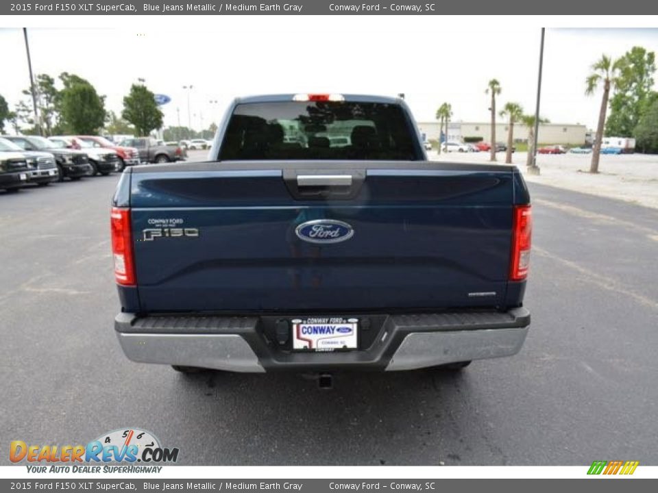 2015 Ford F150 XLT SuperCab Blue Jeans Metallic / Medium Earth Gray Photo #6