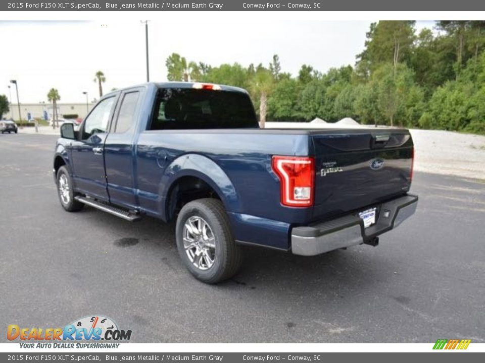 2015 Ford F150 XLT SuperCab Blue Jeans Metallic / Medium Earth Gray Photo #7