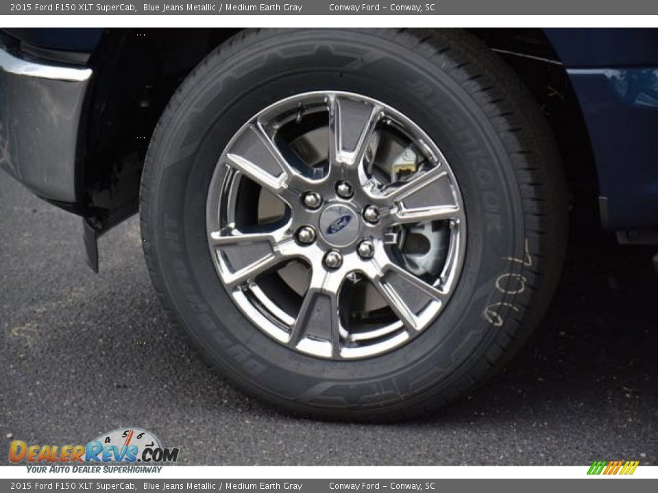 2015 Ford F150 XLT SuperCab Blue Jeans Metallic / Medium Earth Gray Photo #9