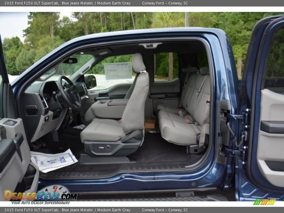 2015 Ford F150 XLT SuperCab Blue Jeans Metallic / Medium Earth Gray Photo #10
