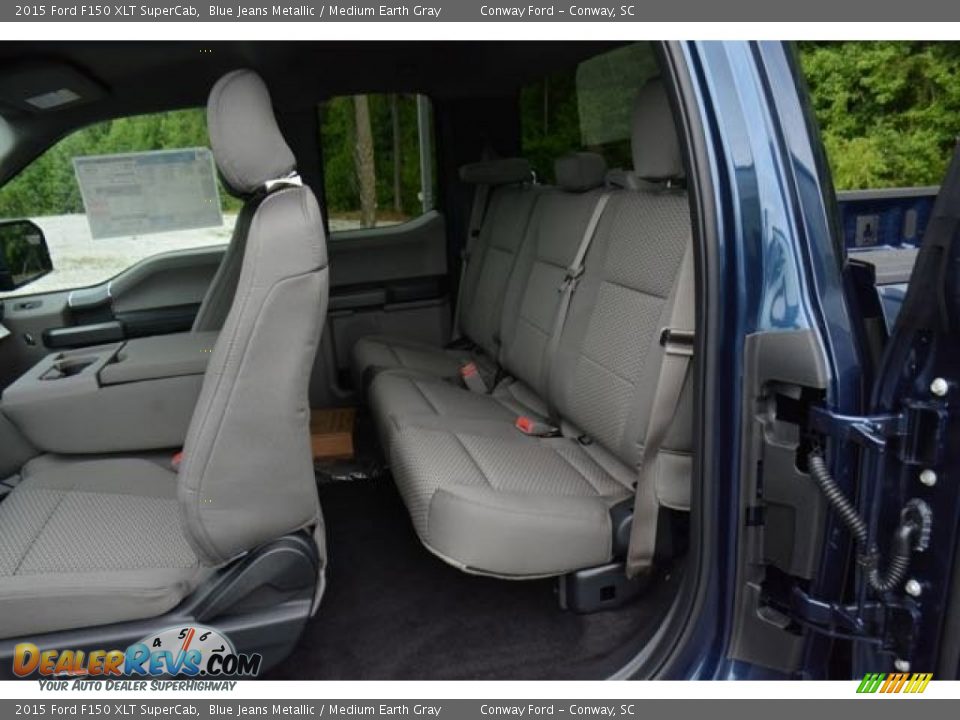 2015 Ford F150 XLT SuperCab Blue Jeans Metallic / Medium Earth Gray Photo #11