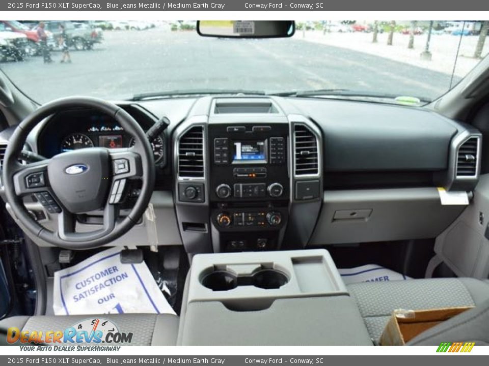 2015 Ford F150 XLT SuperCab Blue Jeans Metallic / Medium Earth Gray Photo #12