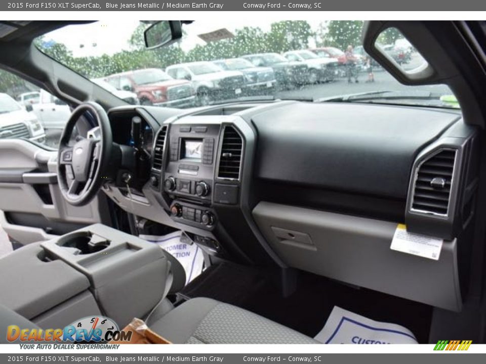 2015 Ford F150 XLT SuperCab Blue Jeans Metallic / Medium Earth Gray Photo #14