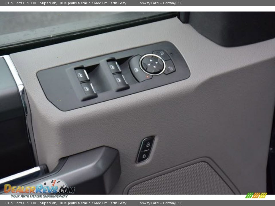 2015 Ford F150 XLT SuperCab Blue Jeans Metallic / Medium Earth Gray Photo #16