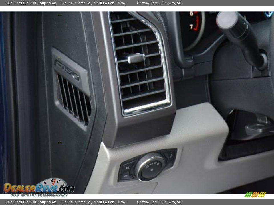 2015 Ford F150 XLT SuperCab Blue Jeans Metallic / Medium Earth Gray Photo #17