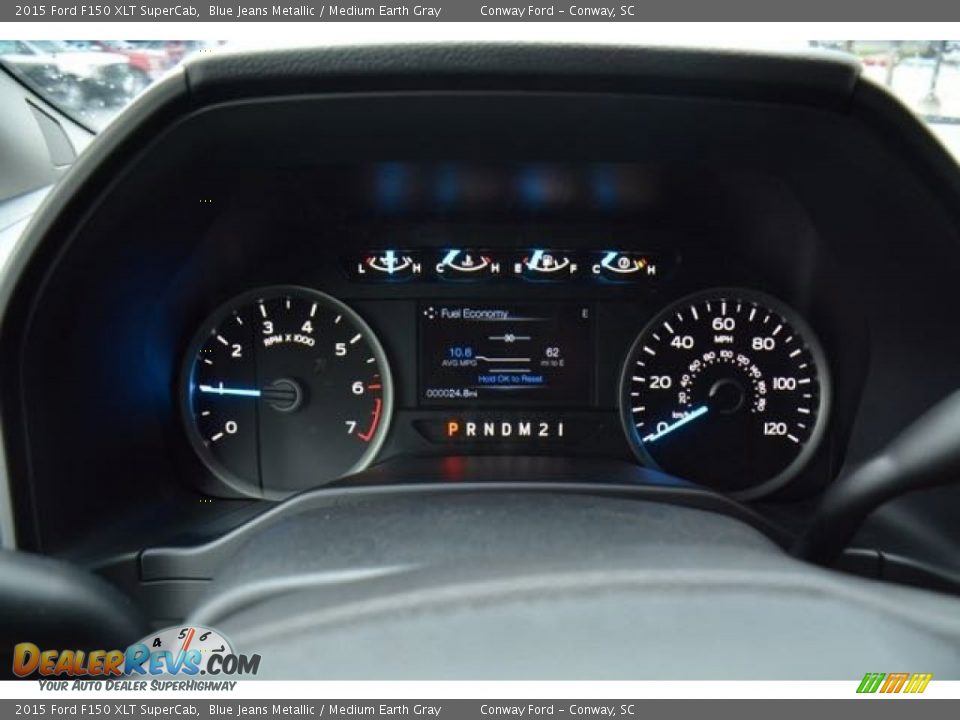 2015 Ford F150 XLT SuperCab Blue Jeans Metallic / Medium Earth Gray Photo #18