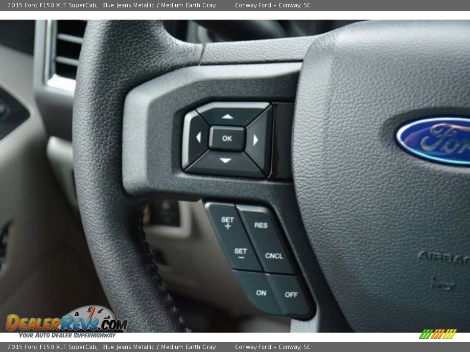 2015 Ford F150 XLT SuperCab Blue Jeans Metallic / Medium Earth Gray Photo #19