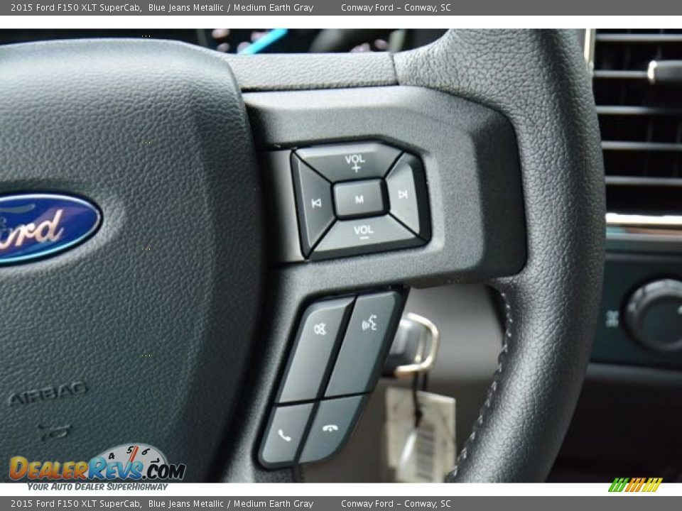 2015 Ford F150 XLT SuperCab Blue Jeans Metallic / Medium Earth Gray Photo #20