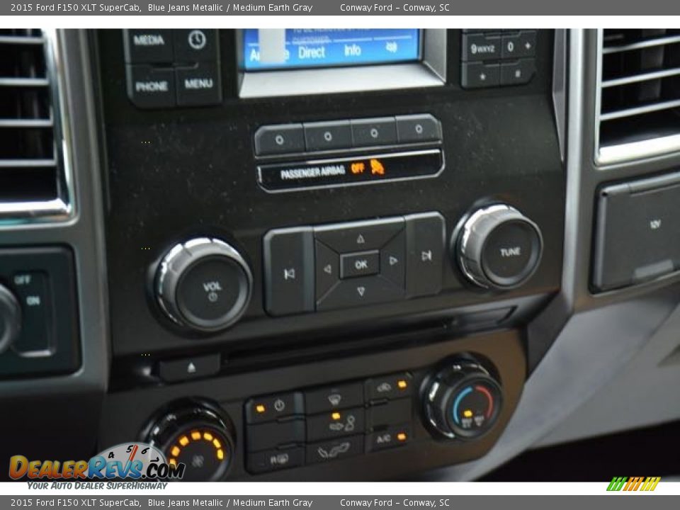 2015 Ford F150 XLT SuperCab Blue Jeans Metallic / Medium Earth Gray Photo #22