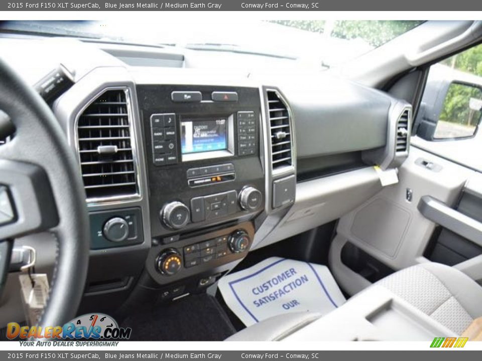 2015 Ford F150 XLT SuperCab Blue Jeans Metallic / Medium Earth Gray Photo #25