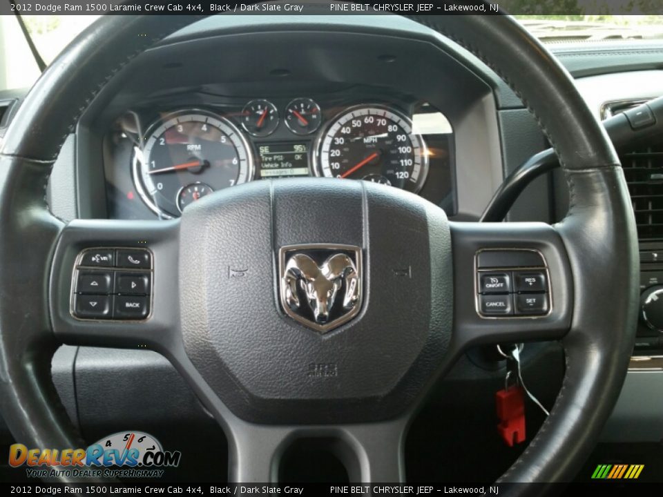 2012 Dodge Ram 1500 Laramie Crew Cab 4x4 Black / Dark Slate Gray Photo #15