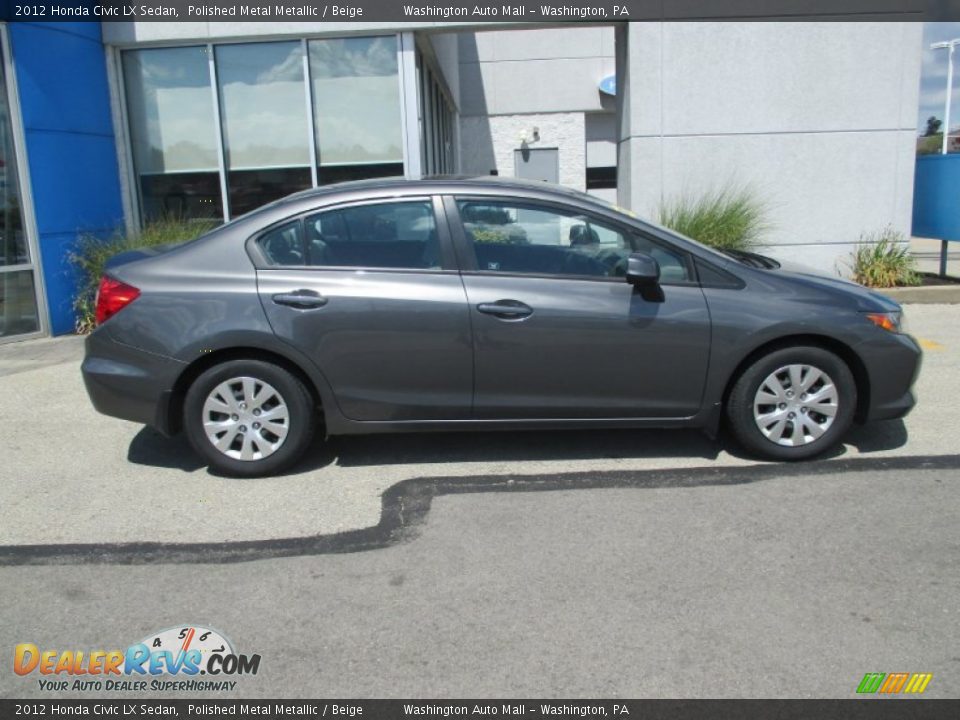 2012 Honda Civic LX Sedan Polished Metal Metallic / Beige Photo #2